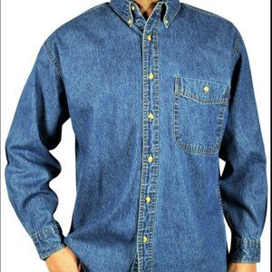 New Denim Shirt -Men's Long-Sleeve Relaxed Fit Sto